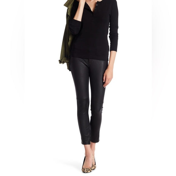 ETIENNE MARCEL black leather skinny pants