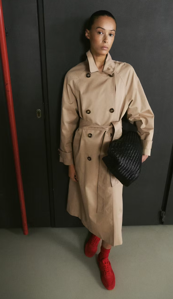 Mango Long double-breasted trench coat