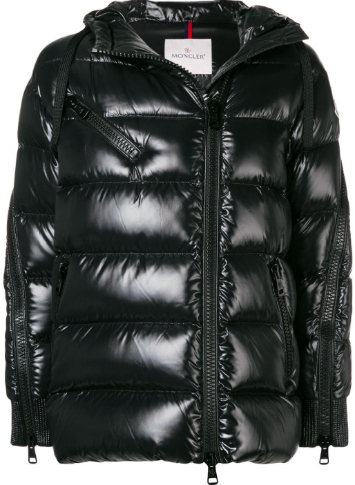 Moncler Black Zipped Sleeves Puffer Jacket