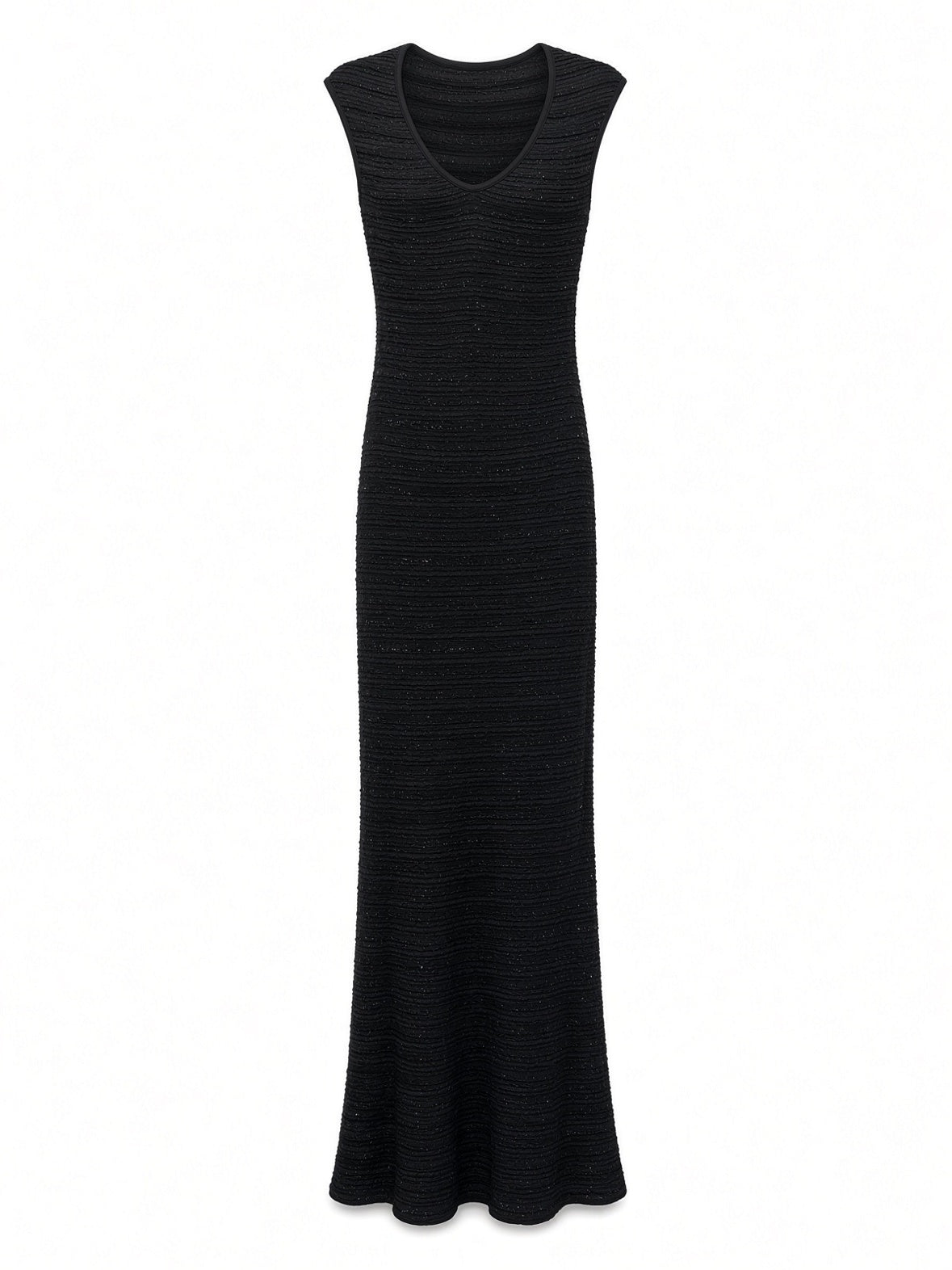Dsquared2 Black V Neck Maxi Gown