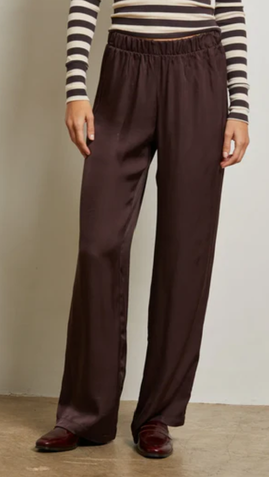 perfectwhitetee camile luxe satin straight leg pant