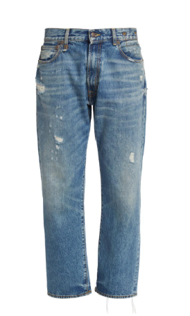 R13 Distressed Boyfriend Jeans In Bain With Rips