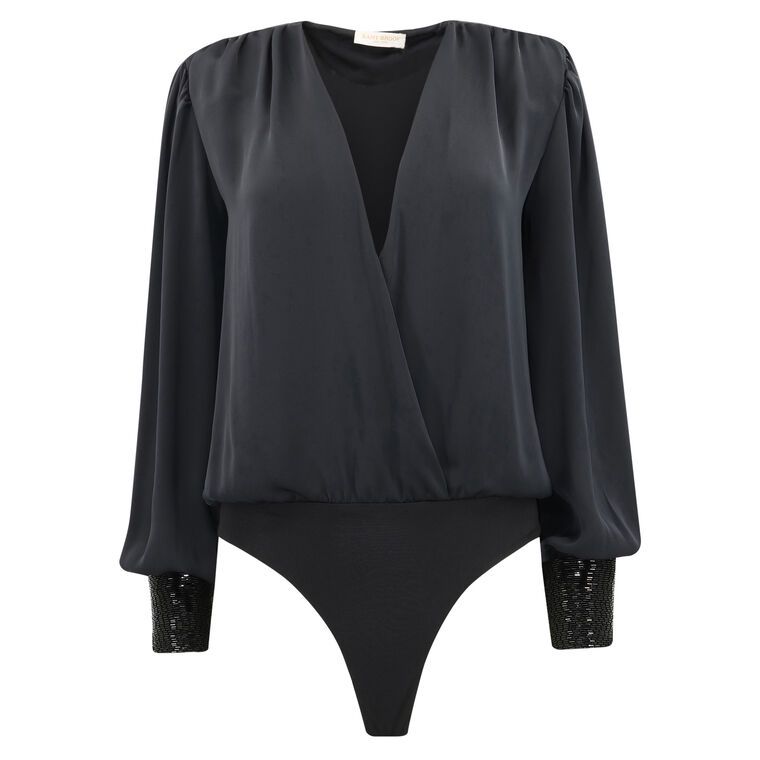 Ramy Brook  Selena Embellished V-Neck Bodysuit