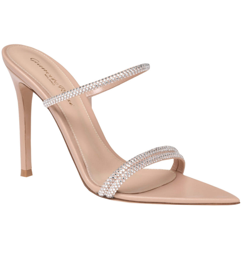 Gianvito Rossi Cannes Camoscio Sandal in Peach
