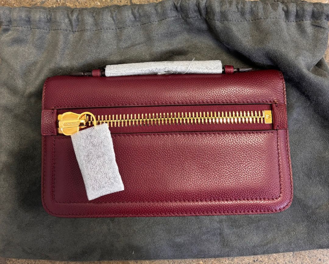 Tom Ford Jennifer Burgundy Clutch