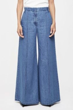 MOUSSY Wide Leg Pleated Jeans