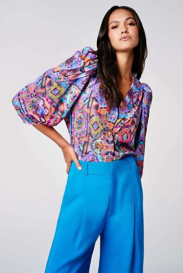 SMYTHE - Long Sleeve Tribal Print Blouse