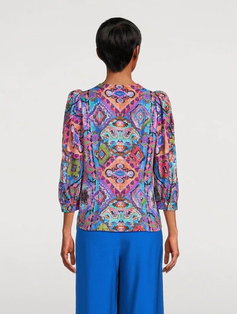 SMYTHE - Long Sleeve Tribal Print Blouse