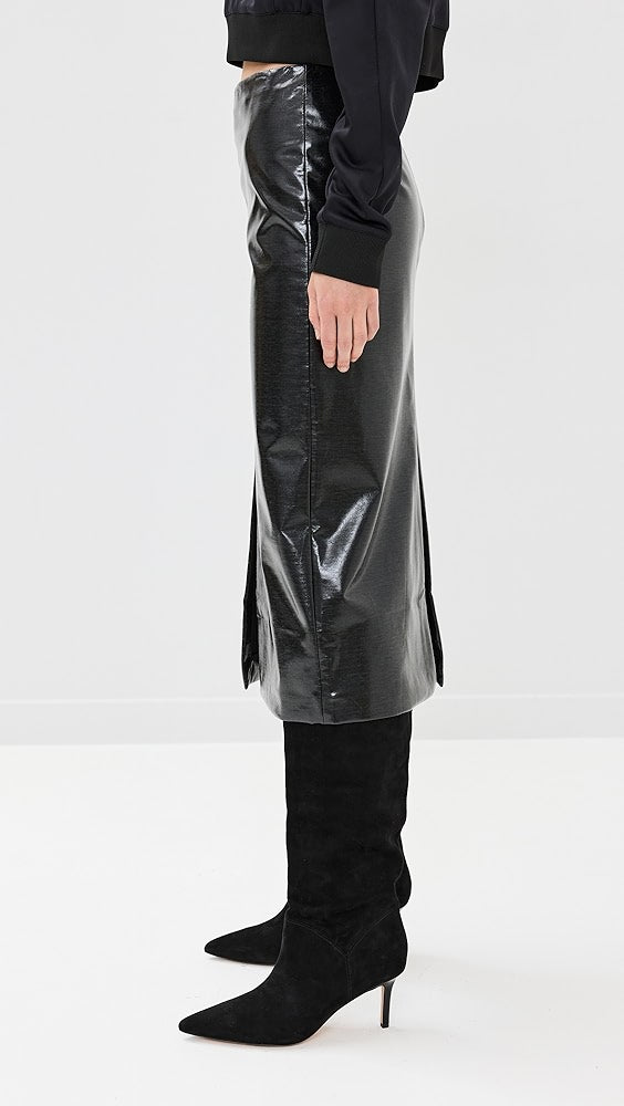 Tibi - Glossed Jersey Pencil Skirt