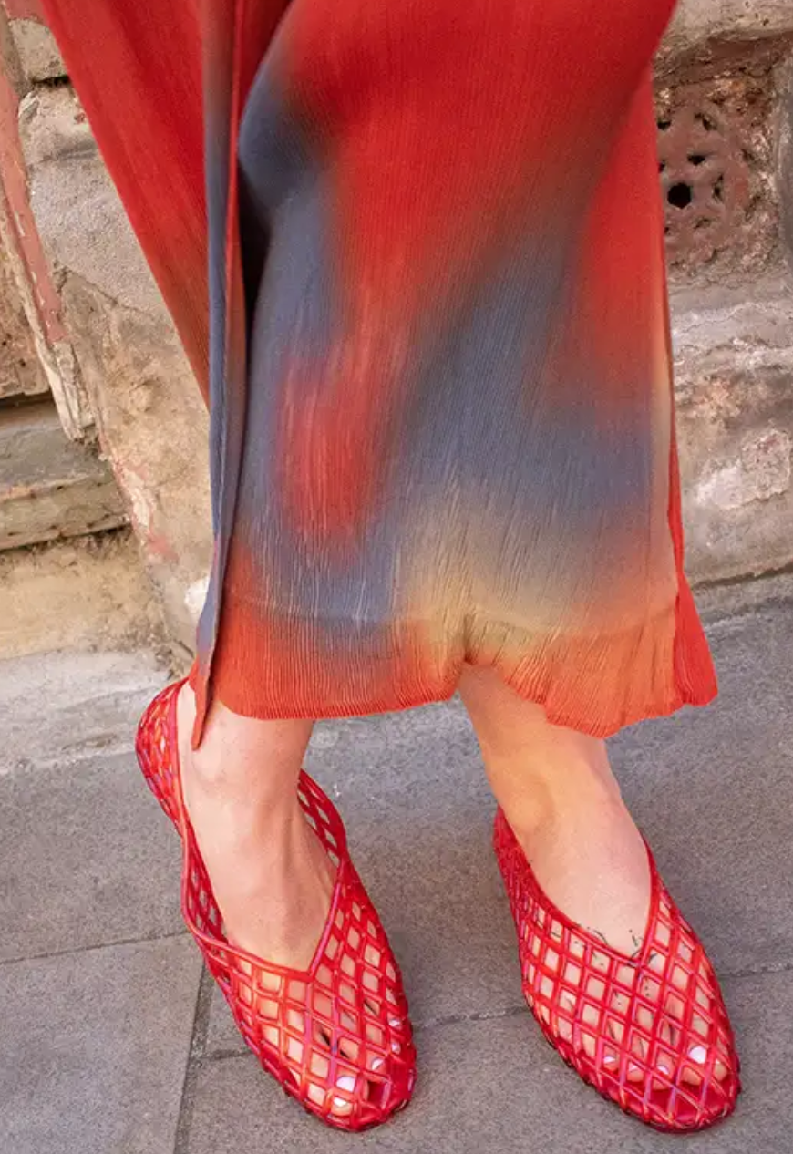 Top Moda Cocci Ashley Red Woven Jelly Flats