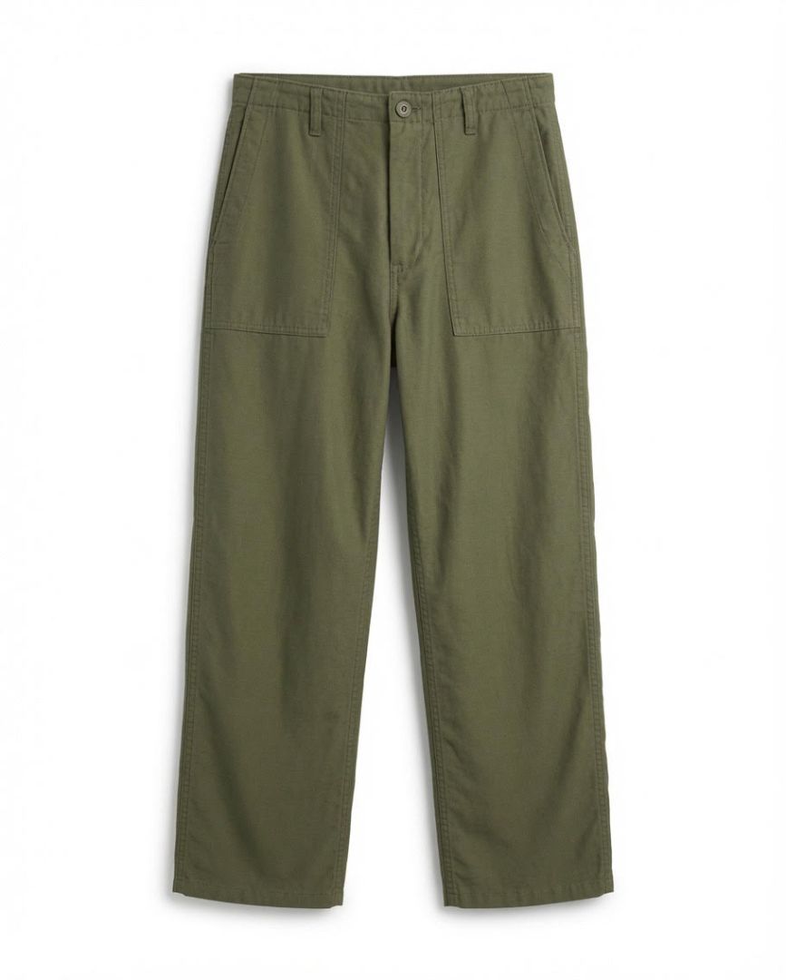 R13 WIDE LEG UTILITY PANTS IN GREEN