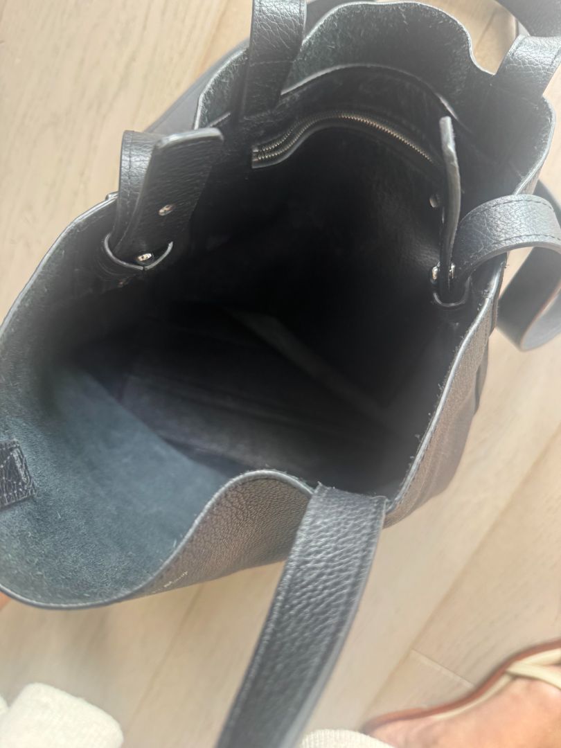 APC Black Leather Tote Crossbody Bag