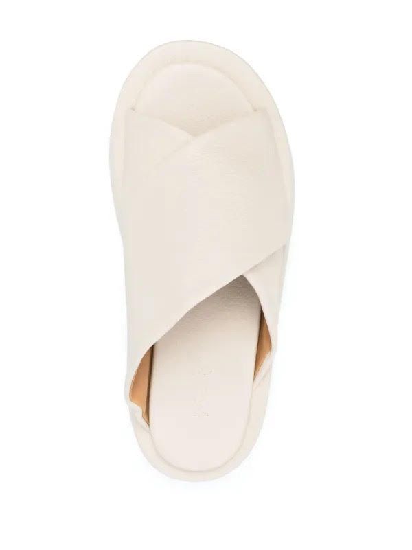MARSELL white leather platform sandals