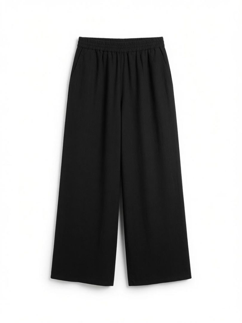 Solid & Striped Black Linen Set