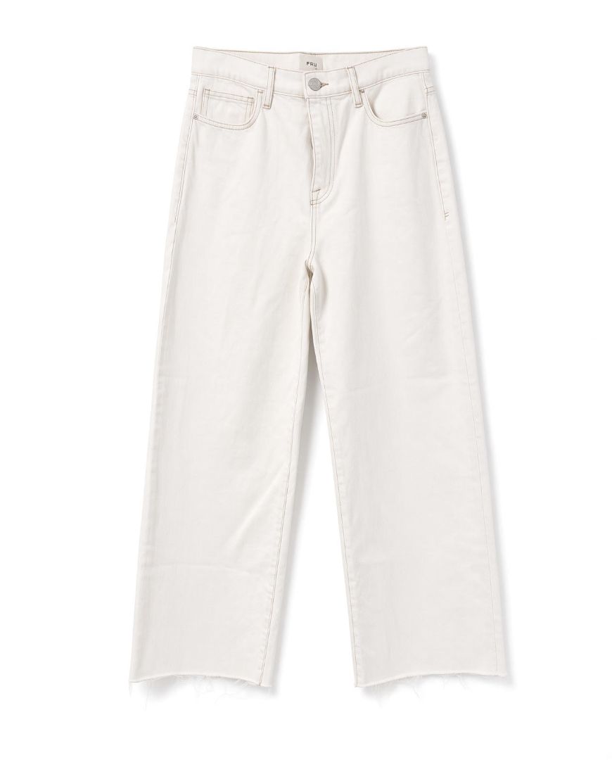 Frame White Le Jane Wide Leg Crop