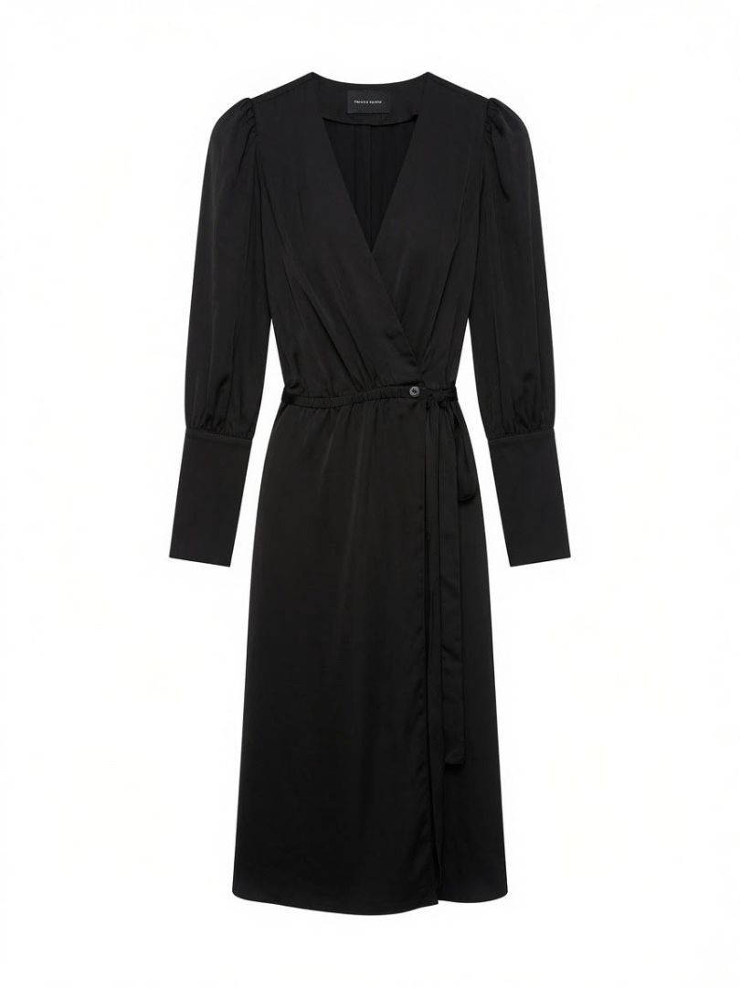 BIRGITTE HERSKIND black long sleeve wrap dress Harper NWT