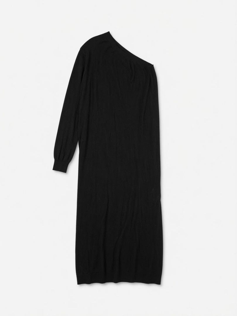 THE FRANKIE SHOP black one sleeve mesh dress