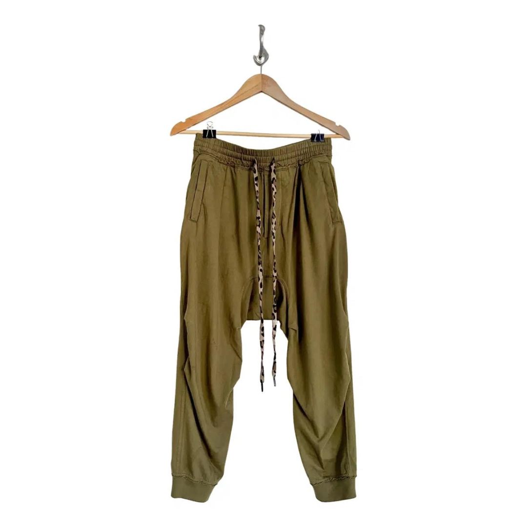 R13 green drop crotch sweatpants, leopard drawstring