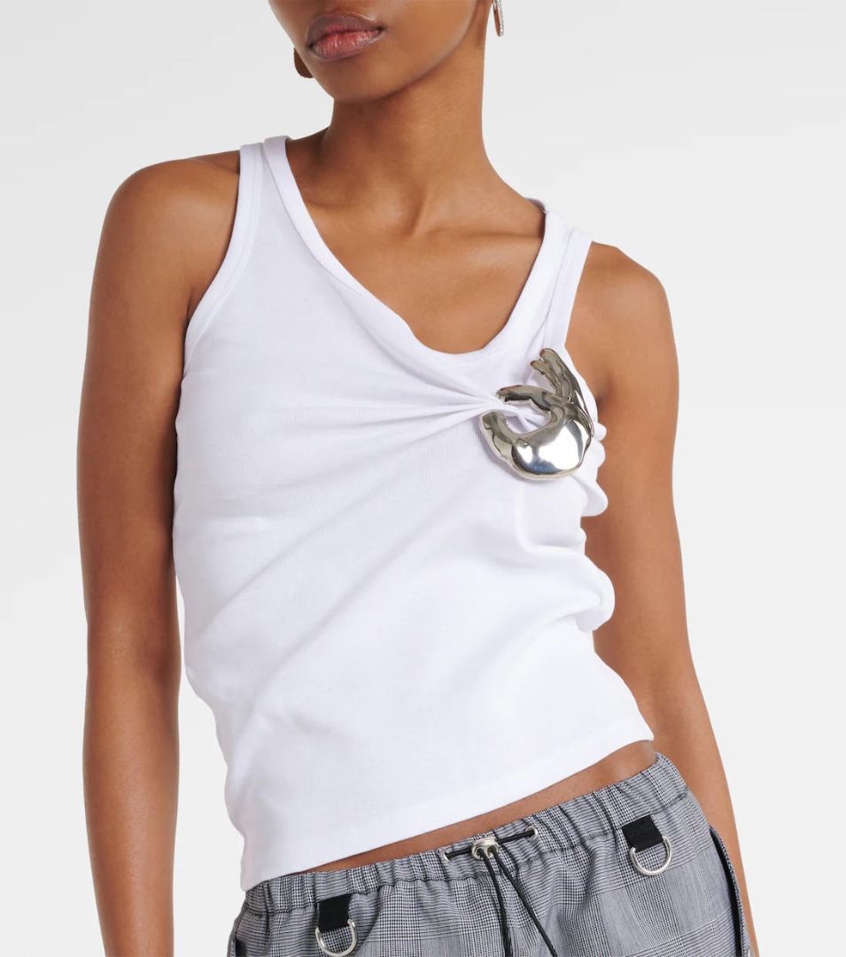 Coperni Emoji Embellished cotton Tank Top