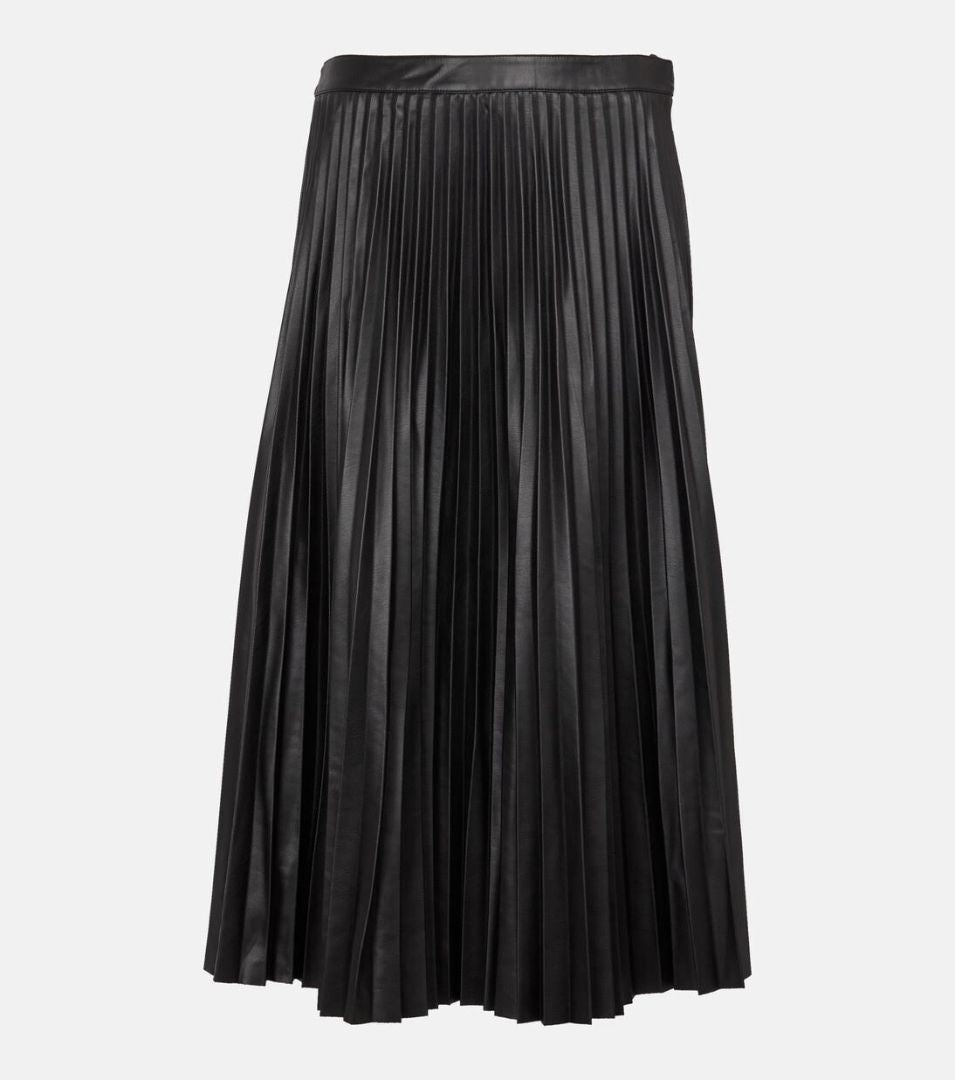 PROENZA SCHOULER black faux leather pleated maxi skirt