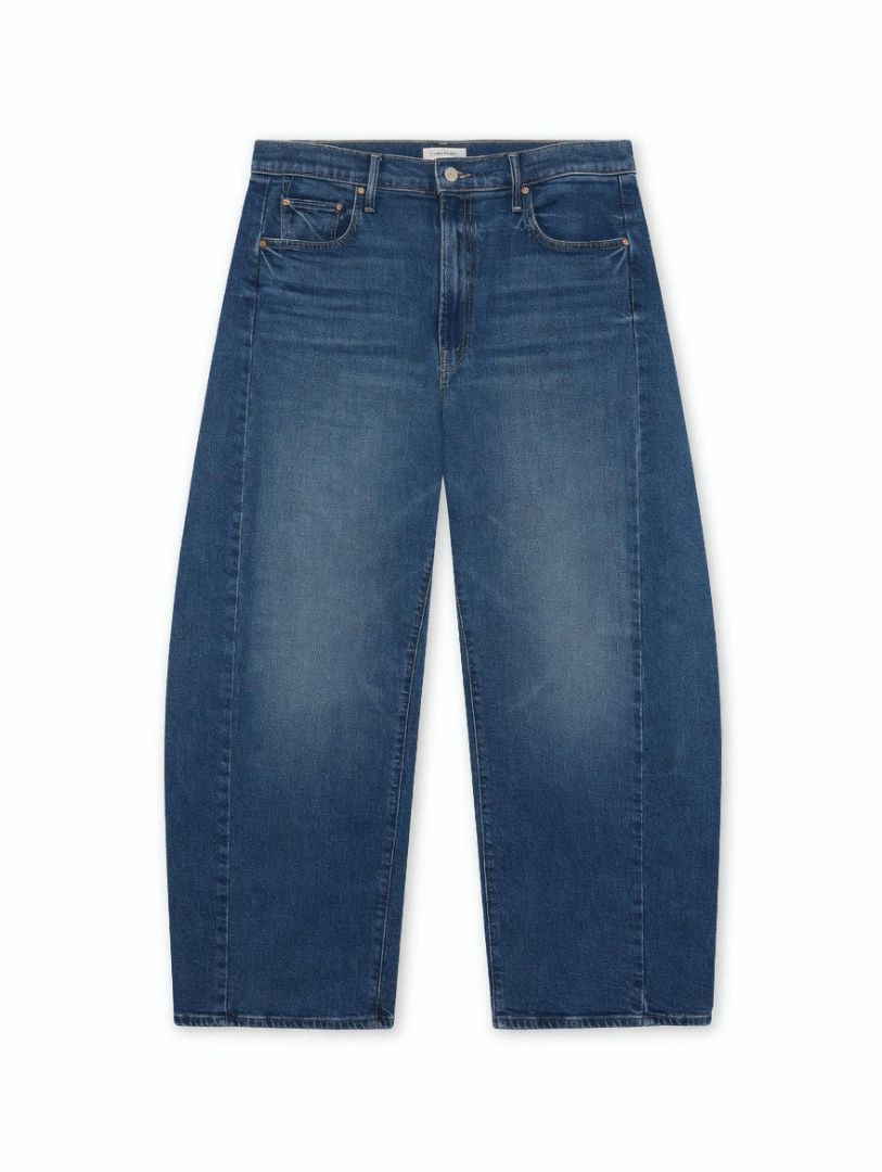 MOTHER SUPERIOR ditcher crop jeans in running with scissors (medium blue)