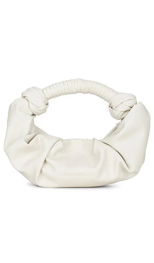 SIMON MILLER white leather clutch