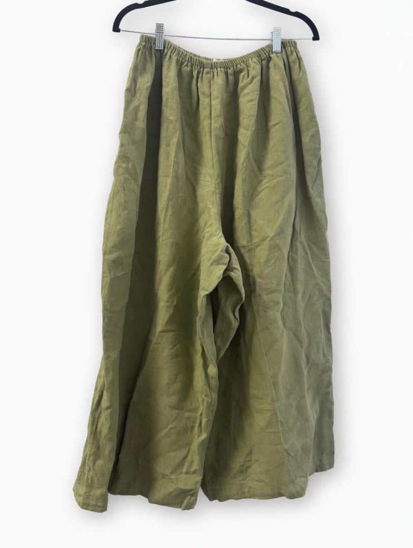 BOHEME green 100% linen pants