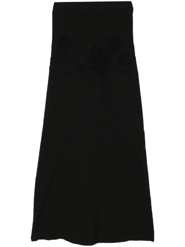 CECILIE BAHNSEN black stretch maxi skirt