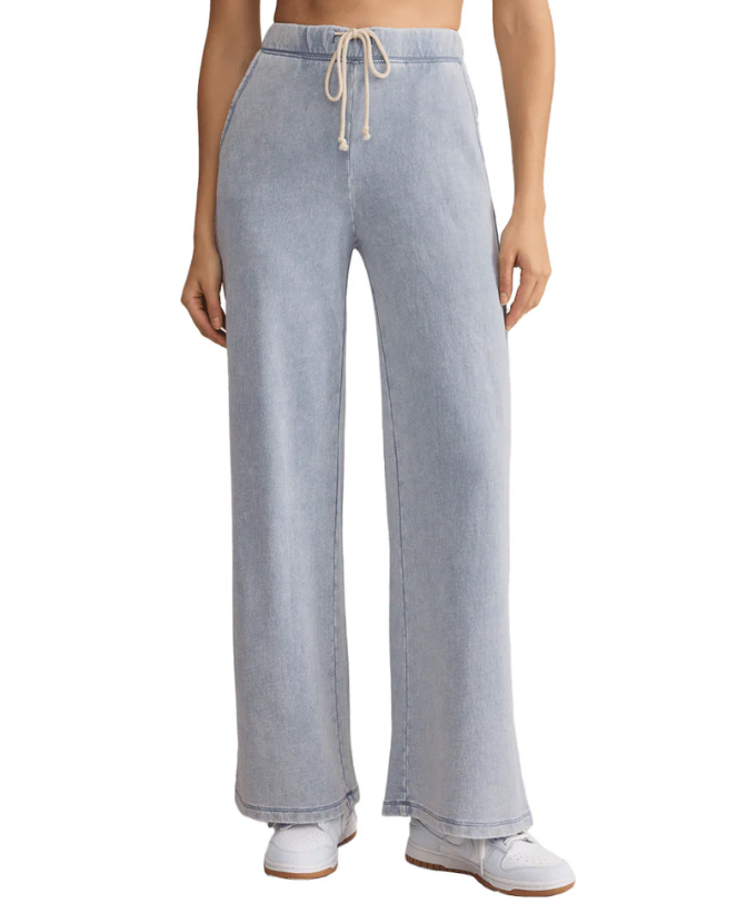 Z Supply Hunter Knit Denim Pant Washed Indigo